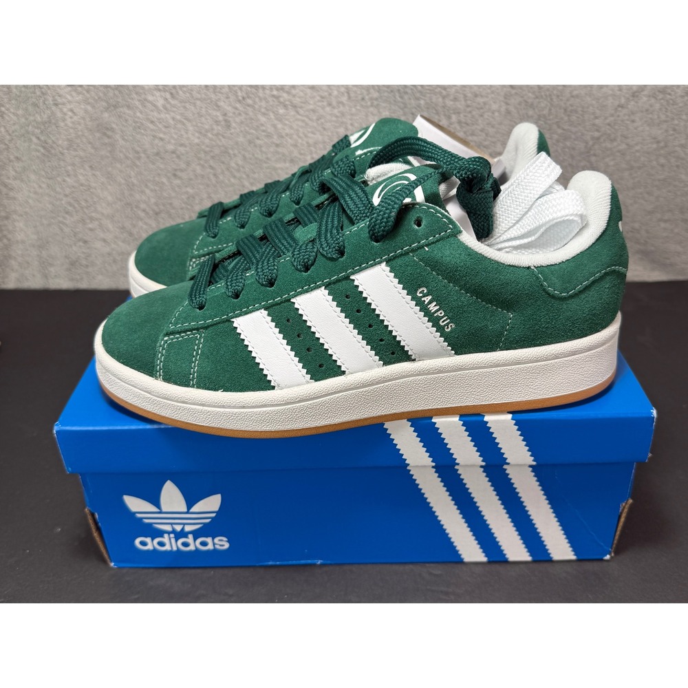 Adidas Campus 00s J Kids Size 5.5 Green White Suede Sneakers IH7492